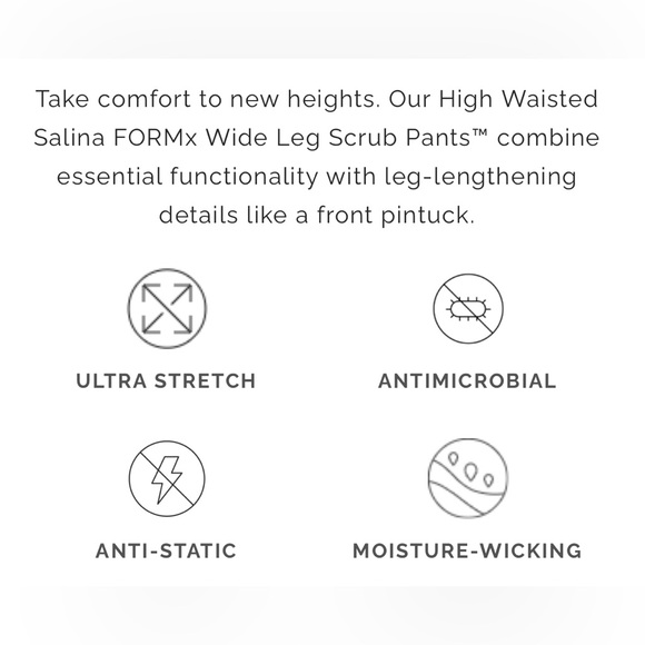 Figs Salina FORMx High Waisted Relaxed Wide Leg Scrub Pant Black Large Regular - Picture 5 of 13